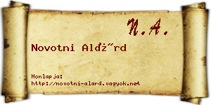 Novotni Alárd névjegykártya